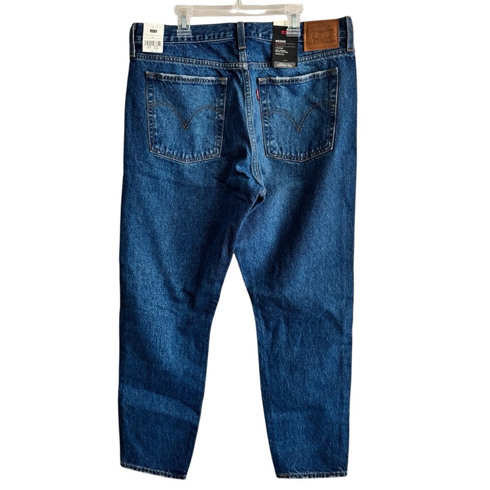 Levi's Wedgie Straight Leg Blue Jeans - Picture 3 of 5